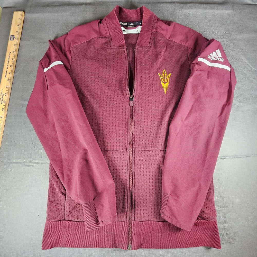 Adidas‎ Arizona State Sun Devils Track Jacket Maroon Yellow ASU Logo Size S